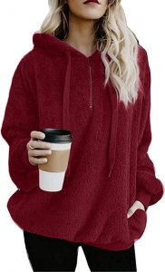 onlypuff Sherpa Pullover Warm Sweater For Women