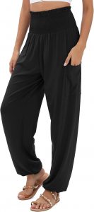 QIANXIZHAN Elastic Waistband & Ankles Women’s Bohemian Pants