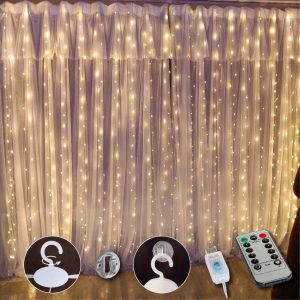 SINAMER 360 Degrees Rotatable Curtain Lights