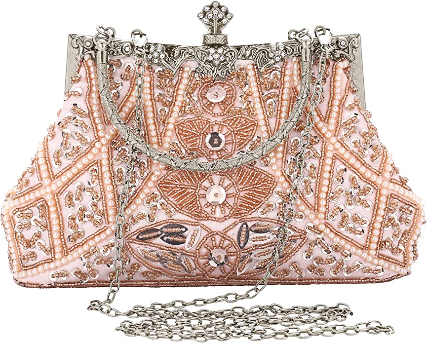 AIJUN Satin Lined Clutch Beaded Purse