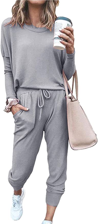 Fixmatti Loose Fit Top & Drawstring Pants Women’s Sweatsuit