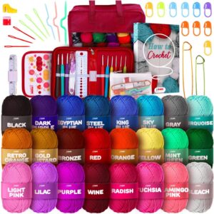 J MARK Reusable Gift Crochet Kit, 63-Piece