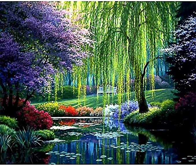 NEILDEN Willow Tree Scenery Diamond Painting Kit