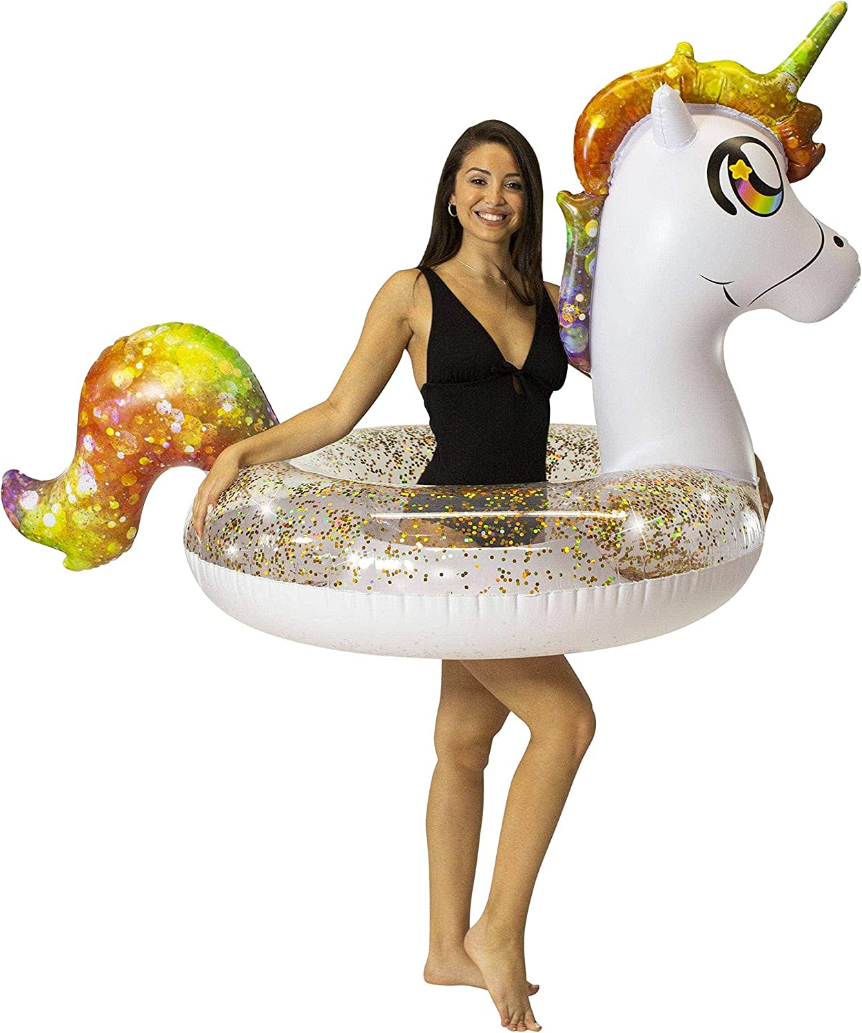 Poolcandy Glitter Ring PVC Unicorn Pool Float