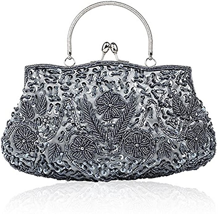 Tmore Detachable Wristlet Glass Beaded Purse