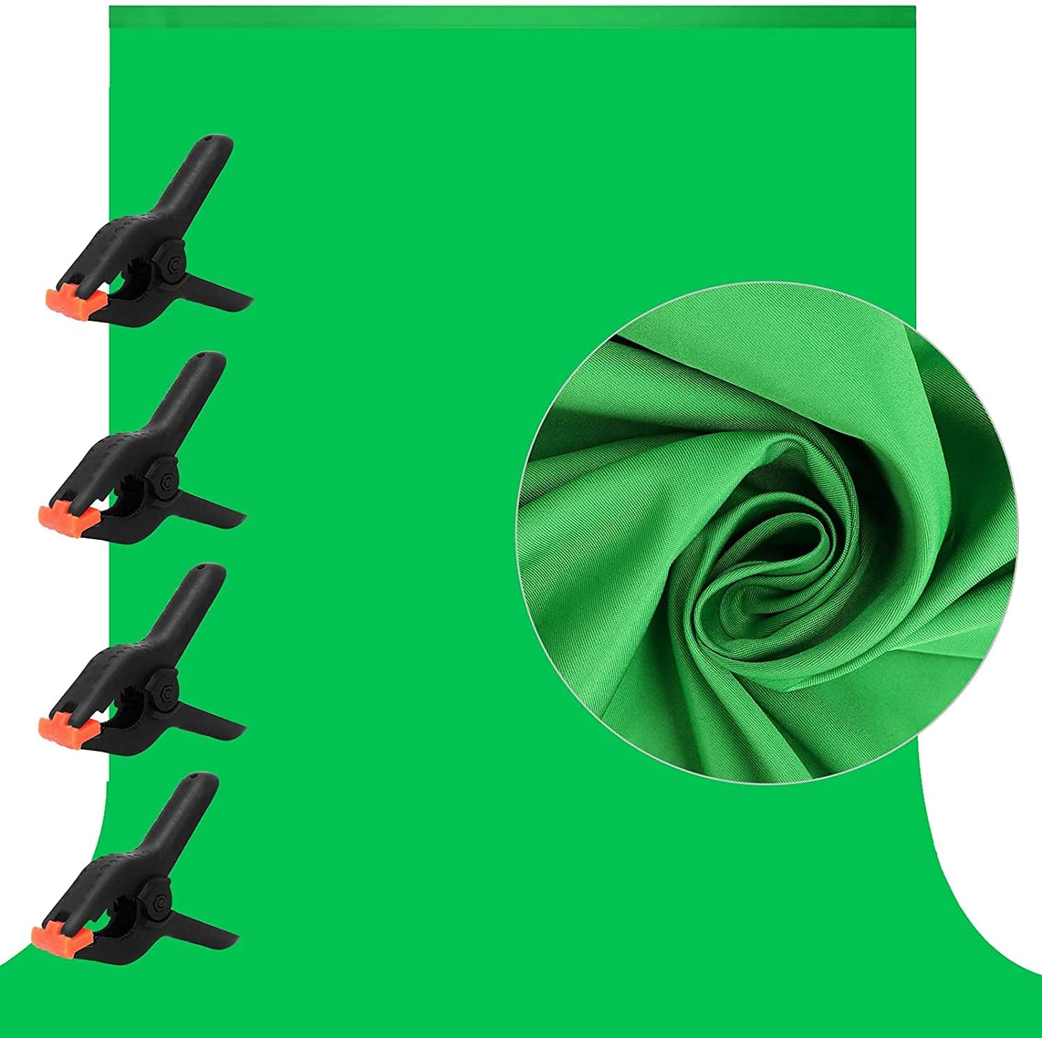 Aimosen Spring Clamps & Polyester Fabric Green Screen