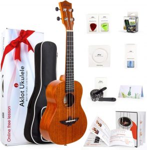 AKLOT Online Courses & Solid Mahogany Concert Ukulele