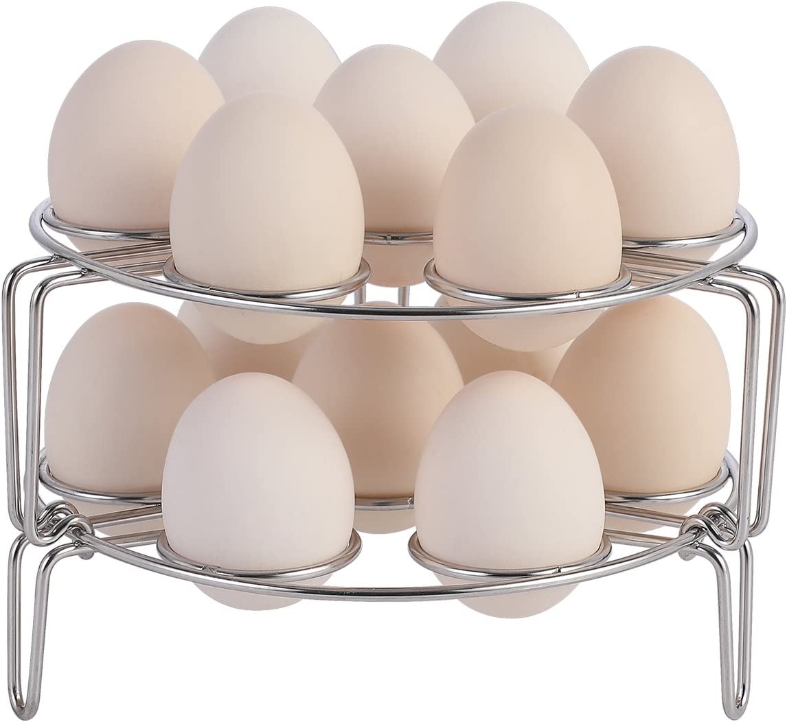 Aozita Steel Egg Steamer Rack Instant Pot Accessories, 2-Piece