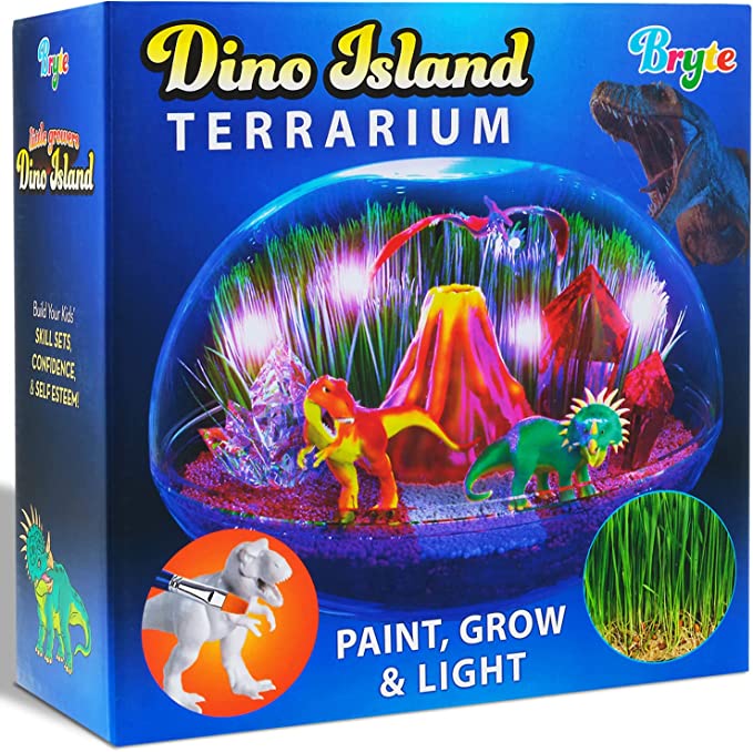 Bryte Dinosaur Paintable Figure Light Up Terrarium Kit