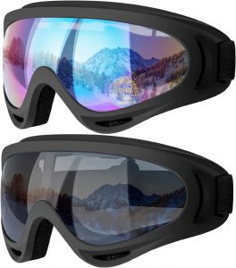 COOLOO Anti-Scratch UV400 Ski Goggles For Women, 2-Pack