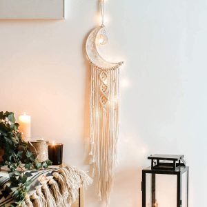 Dremisland Macrame Moon Dream Catcher Boho Decor