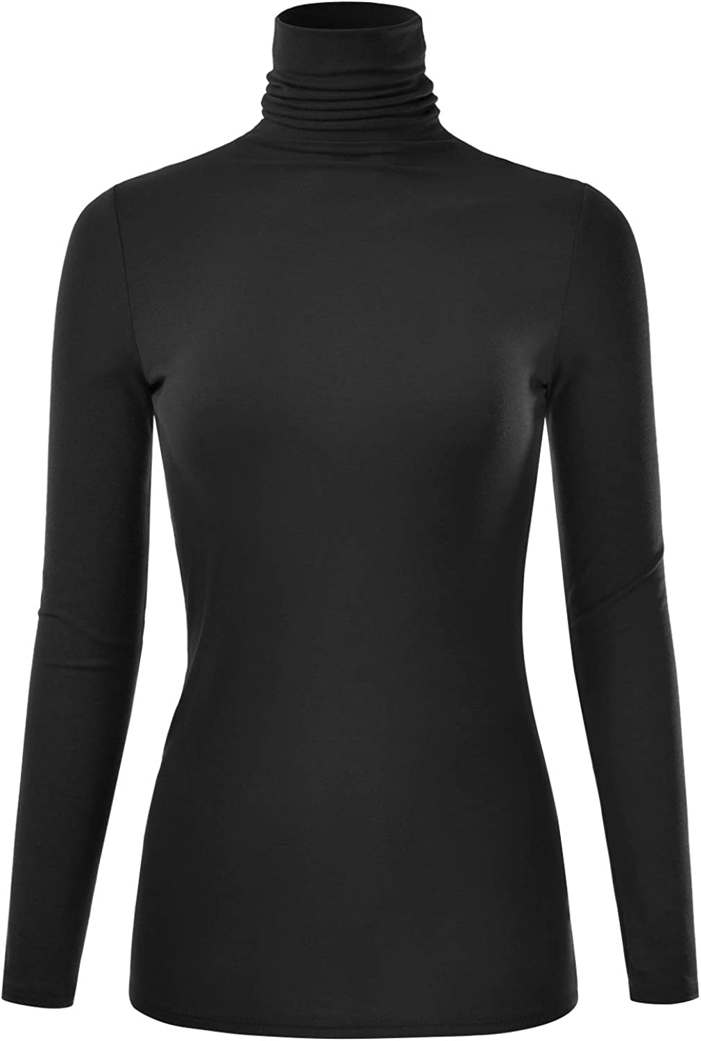 EIMIN Slim Fit Rayon Turtleneck For Women