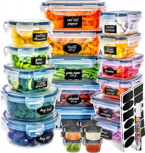 Fullstar Clear Dishwasher Safe Tupperware Set, 20-Piece