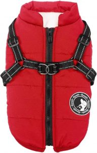 Gyuzh Reflective Harness Waterproof Fleece-Lined Dog Coat