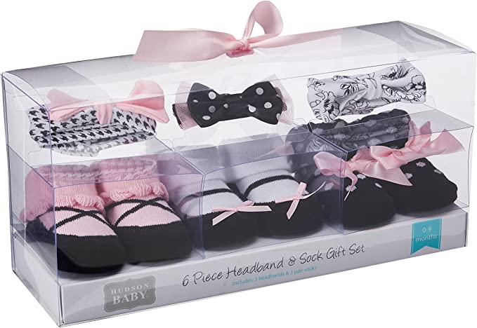 Hudson Baby Coordinating Headband & Socks Baby Girl Giftset