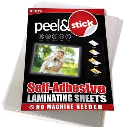 Huntz No Machine Needed Laminating Sheets, 24-Pack