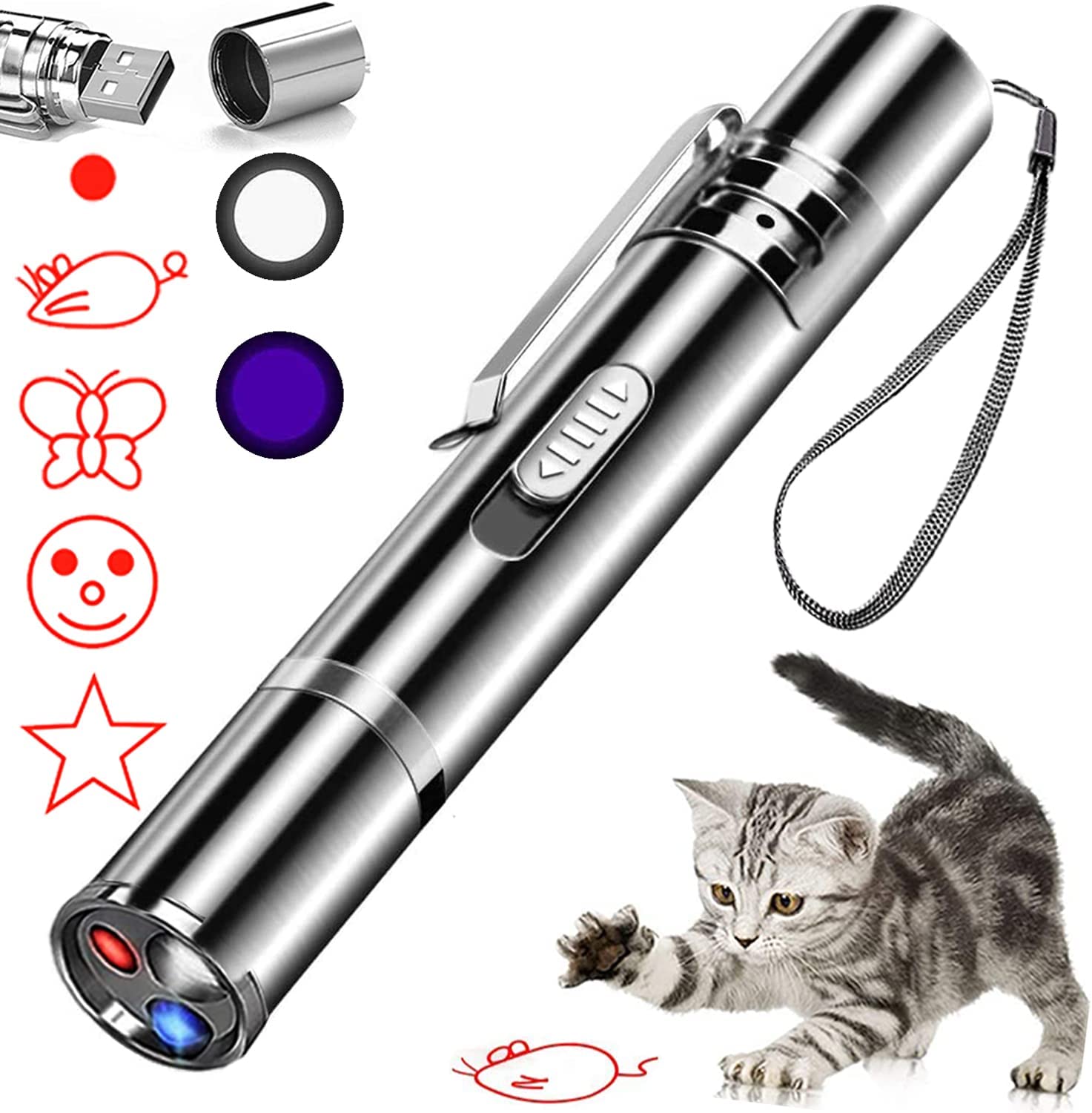 JMMTAAG 5 Mode USB Charging Laser Pointer