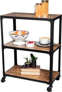 Mind Reader Engineered Wood Shelves Rolling Cart