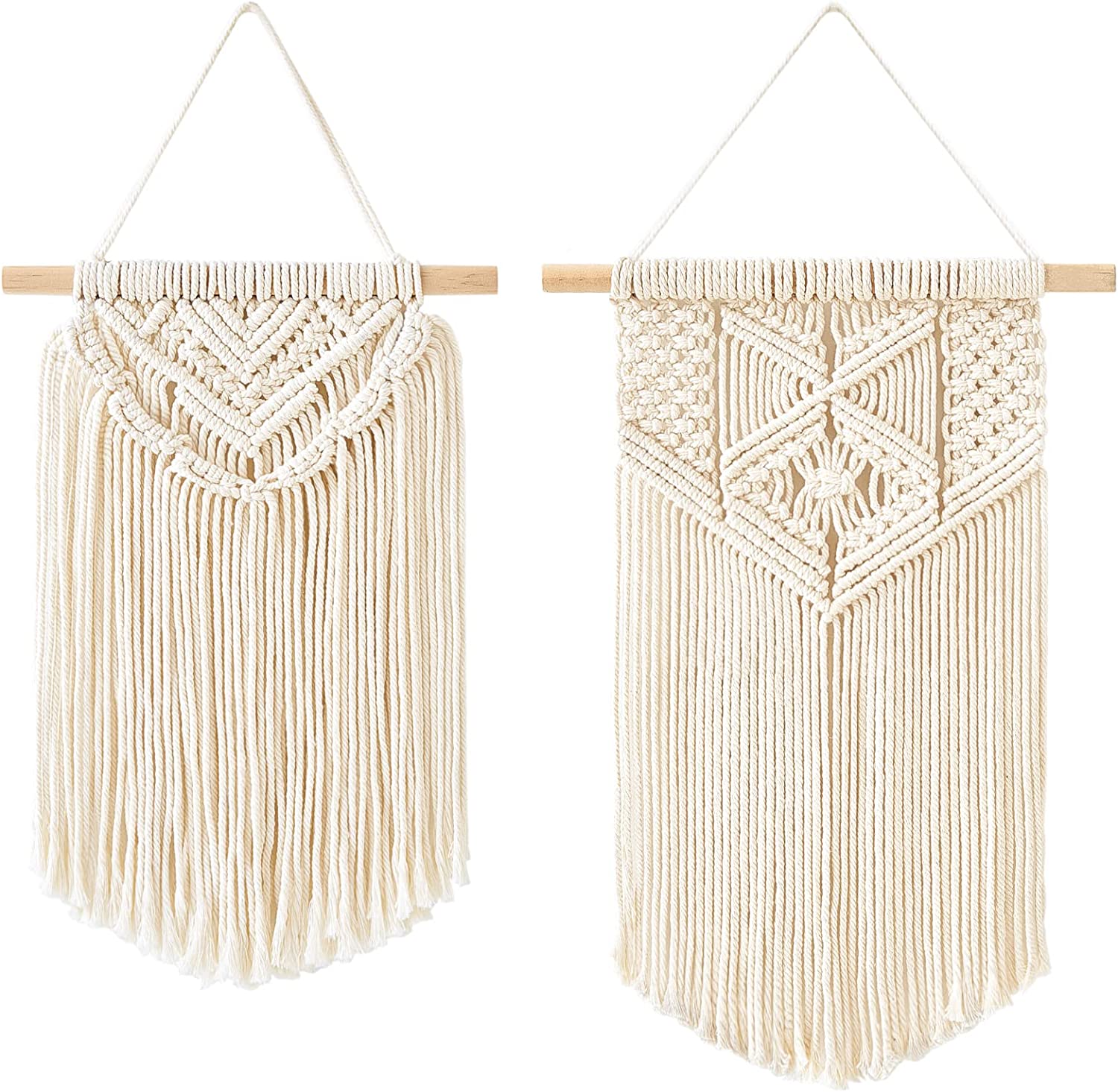 Mkono Macrame Tassel Banner Boho Decor, 2-Piece