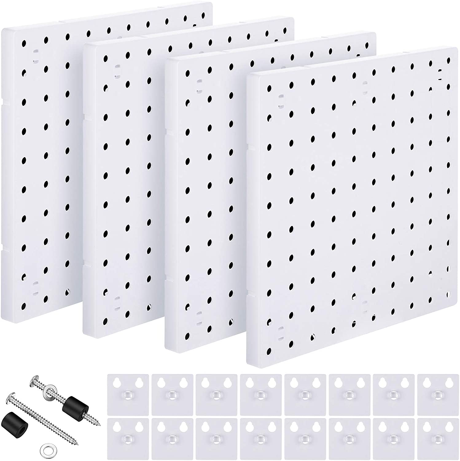 Patelai 2 Installation Methods Plastic Pegboards, 4-Piece