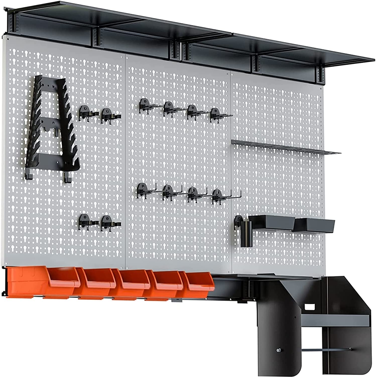 TORACK Steel Shelf Organizer & Pegboard