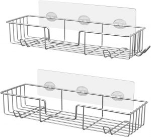 AmazerBath Rustproof Stainless Steel Shower Shelves, 2-Pack