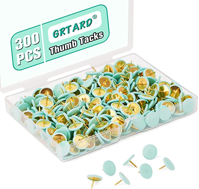 Grtard Round Head Sharp Steel Point Push Pins, 300 Count