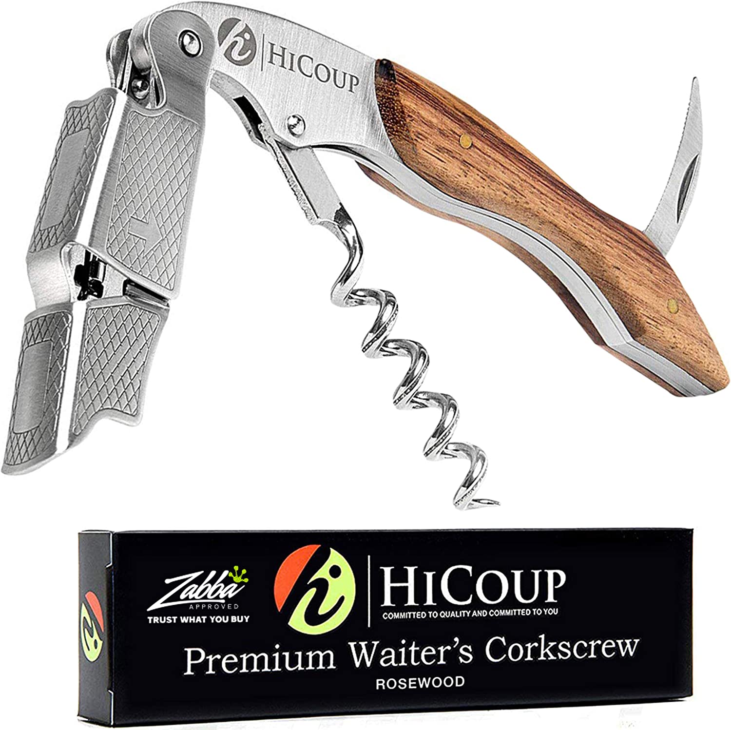 HiCoup Kitchenware Rosewood Handle Wine Key Bottle Opener