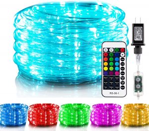 Minetom LED Replaceable Battery Outdoor Rope Lights, 33-Foot