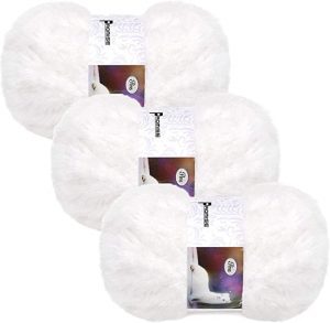 MixTeach Soft Chunky Faux Fur Eyelash Yarn, 3 Pack