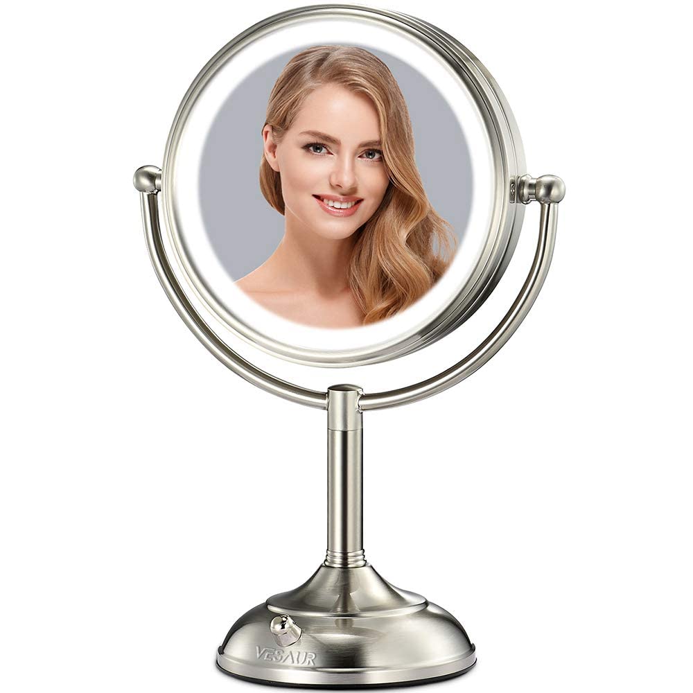 VESAUR LED Lights Magnifying Standing Vanity Mirror