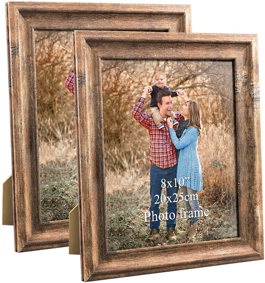 ZBEIVAN Back-Loading Design Wooden Picture Frames, 2-Pack