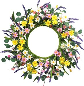J’FLORU Artificial Flower Spring Wreaths for the Front Door