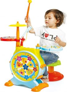 PREXTEX Electric Volume Control Drum Set For Kids