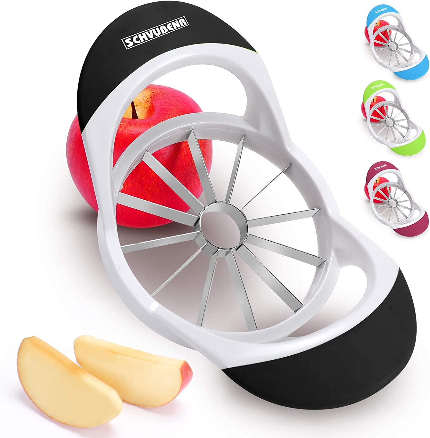 SCHVUBENR Ergonomic Rubber Handle Apple Slicer