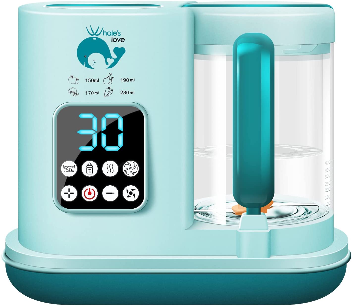 WHALELOVE Non-Slip Base & Safety Lock Baby Food Maker