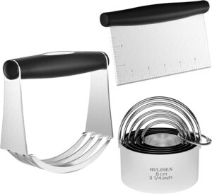 HULISEN Steel Pastry Tools & Dough Blender, 3-Piece