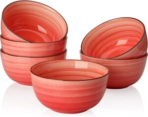 Sweese Oven Safe Lead-Free Porcelain Rice Bowls, 6-Piece