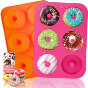 HEHALI Dishwasher Safe Silicone Donut Pans, 2-Piece