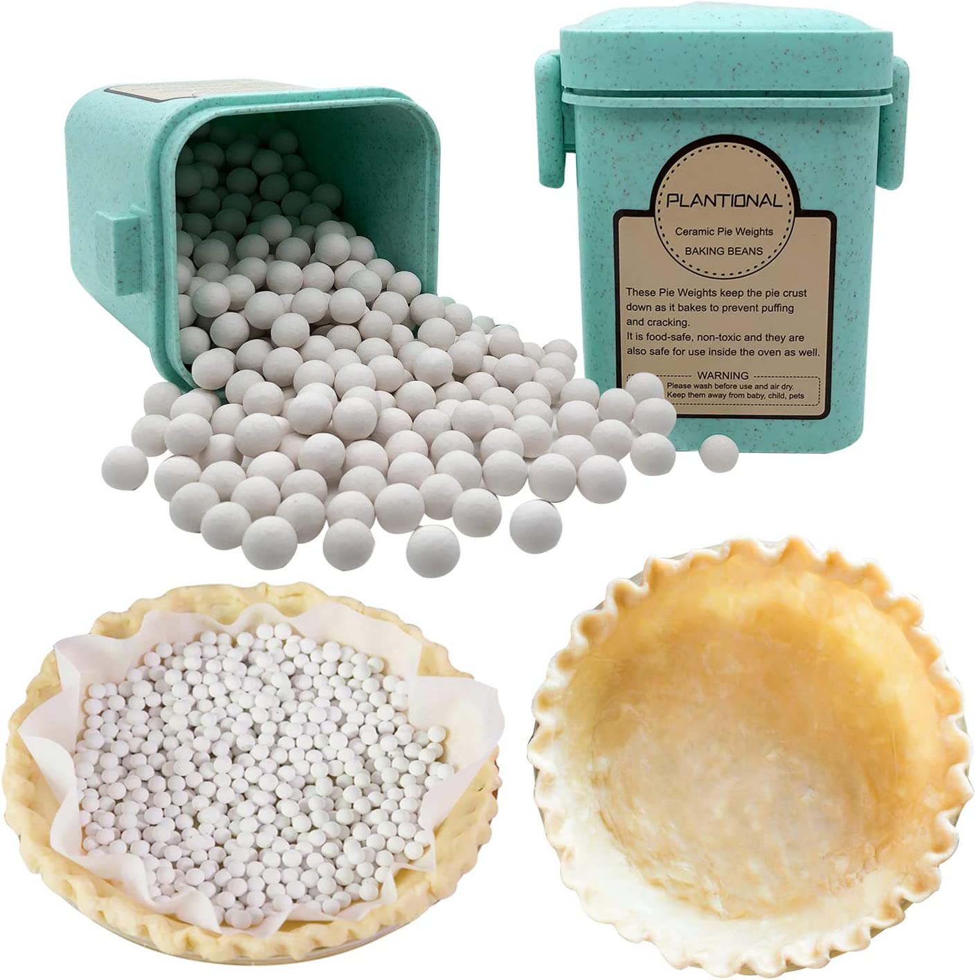 PLANTIONAL Storage Container & Ceramic Pie Weights