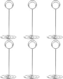Radezon Spiral Base Stainless Steel Place Card Holders, 10-Count