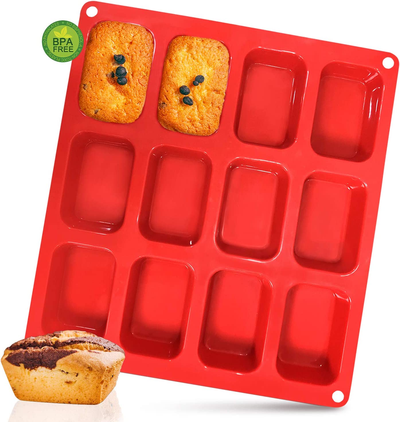 Walfos Dishwasher Safe Silicone Mini Loaf Pan