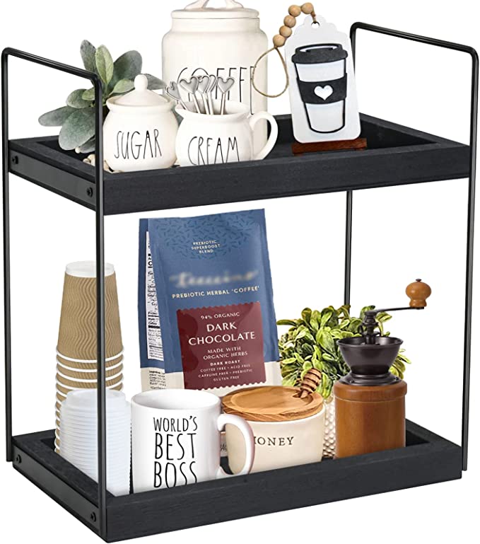 Y&ME YM Modern Countertop Tiered Coffee Station Organizer