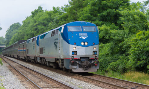 Amtrak train heads for Washington, DC