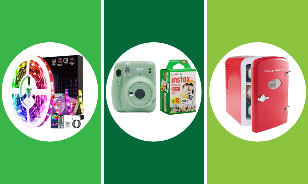 Fujifilm Instax Mini 11 LED Color-Changing Strip Lights, Film Camera, Frigidaire Mini Portable Personal Fridge