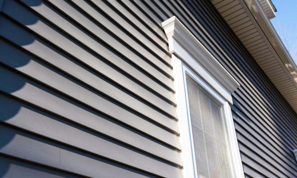 Home with gray vinyl siding