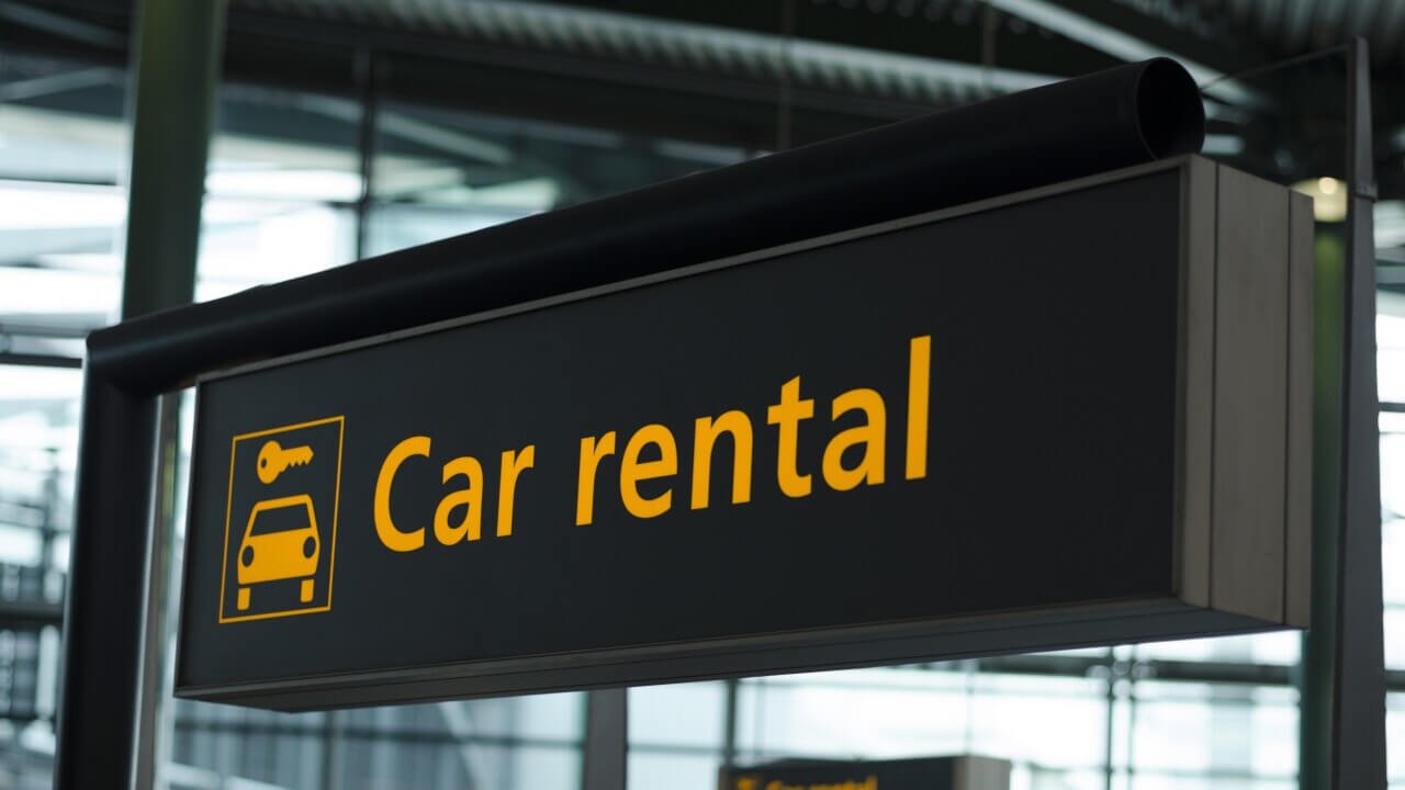 Car rental sign