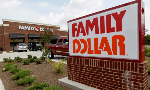 Family Dollar store front with sign