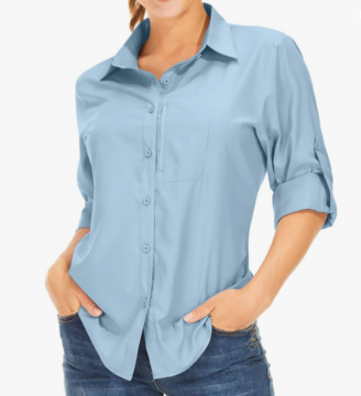 Womens Long Sleeve Safari Shirt